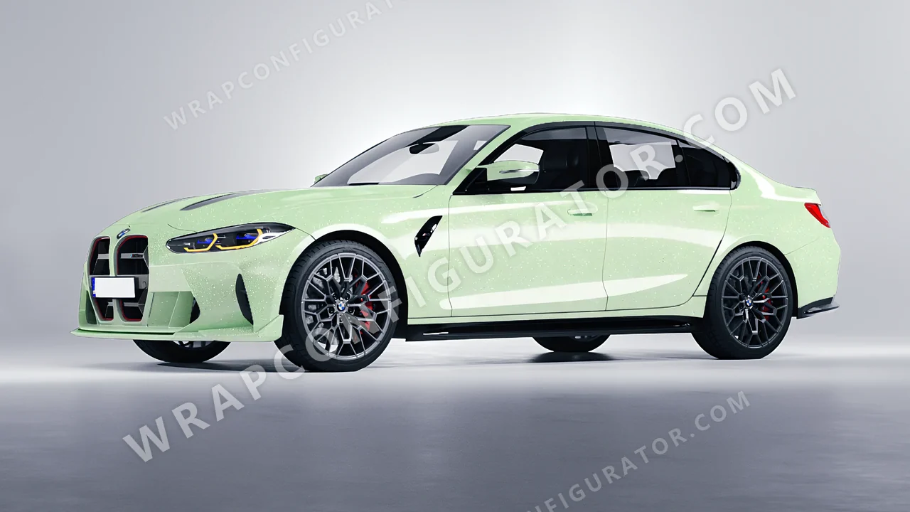Green BMW M3 CS 2023 wrapped in Colourshield PPF by HyperPro Spring Green GPF08-P