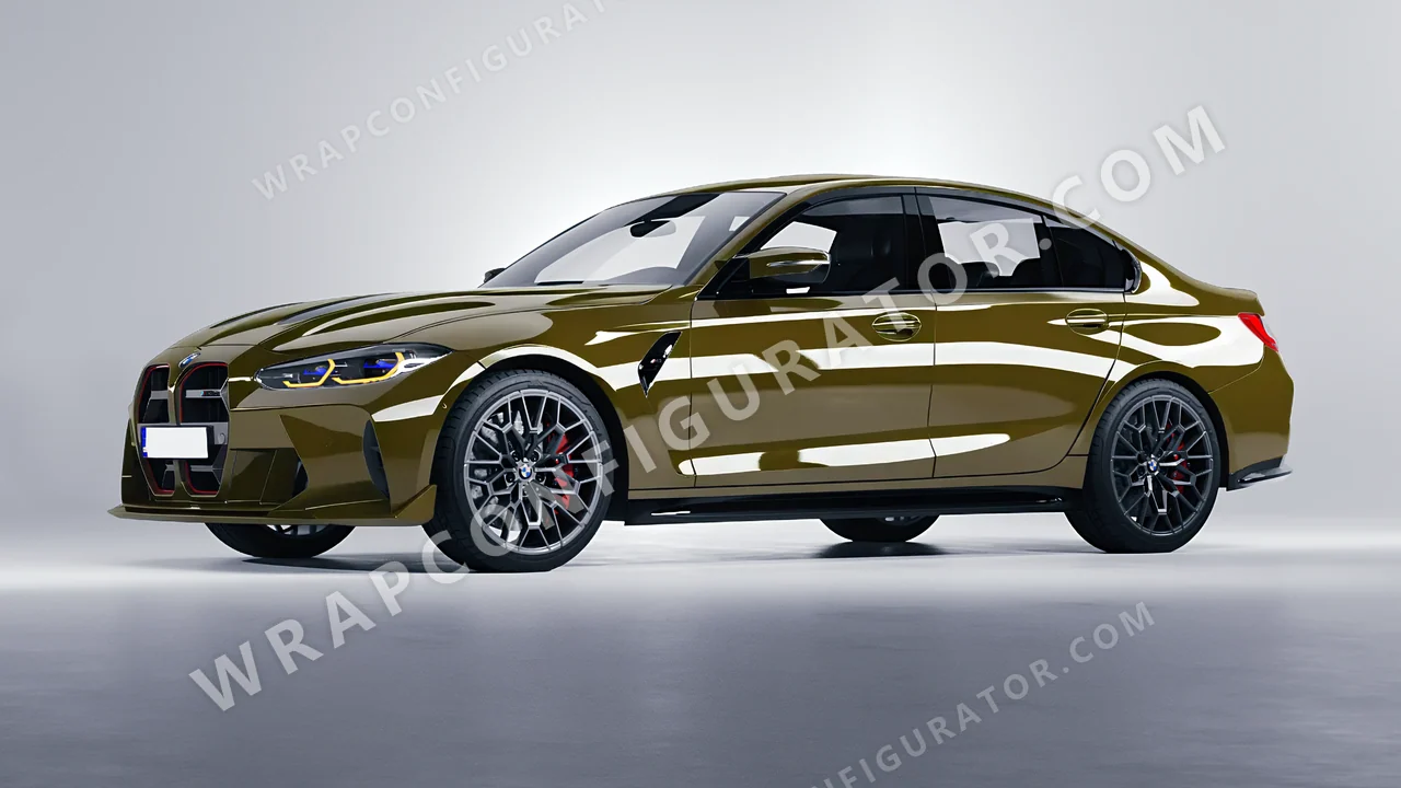 Green BMW M3 CS 2023 wrapped in Inozetek Dynamic PPF Army Green DPPF933