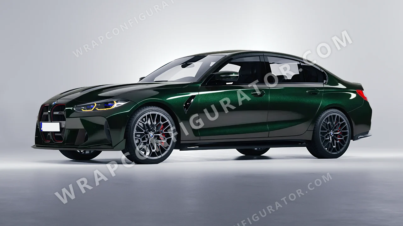 Green BMW M3 CS 2023 wrapped in Inozetek Dynamic PPF Dark Emerald DPPF930