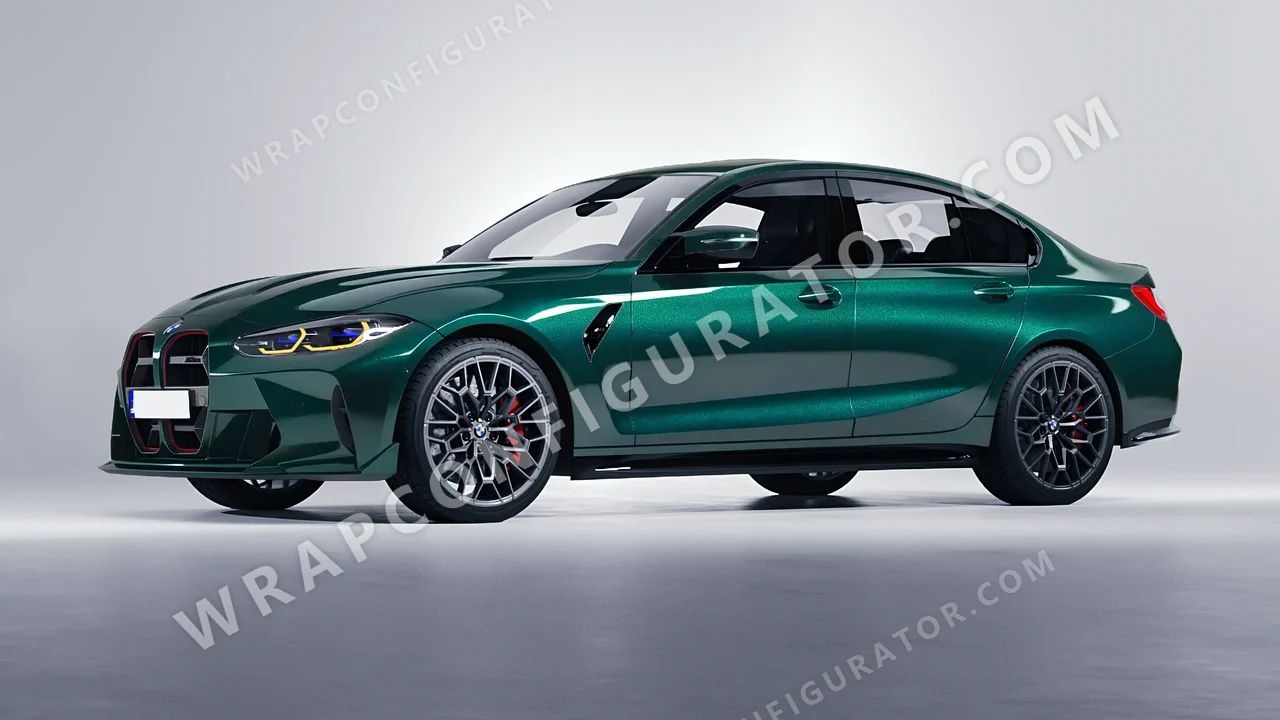 Green BMW M3 CS 2023 wrapped in Inozetek Dynamic PPF Emerald Green DPPF902