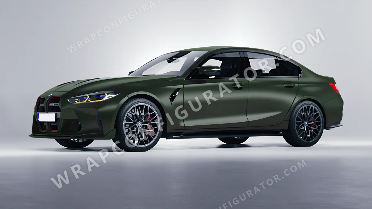 Green BMW M3 CS 2023 wrapped in Inozetek Dynamic PPF Midnight Moss DPPF804