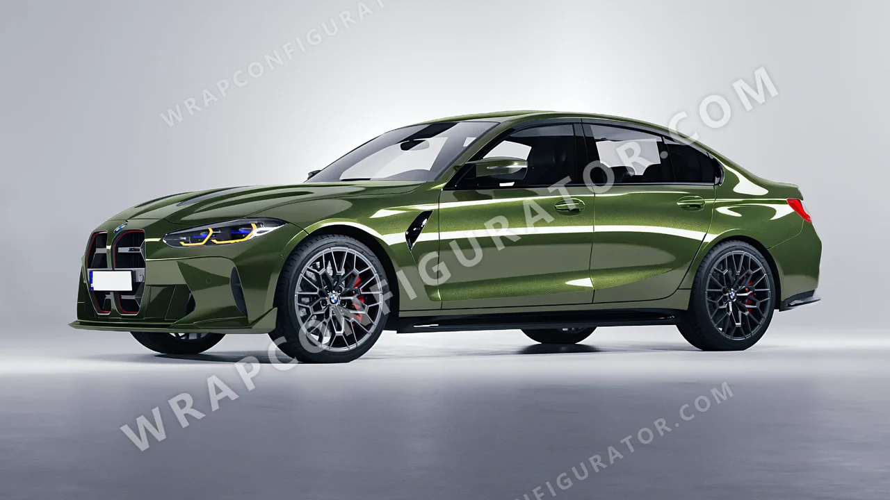 Green BMW M3 CS 2023 wrapped in Inozetek Dynamic PPF Olive DPPF931