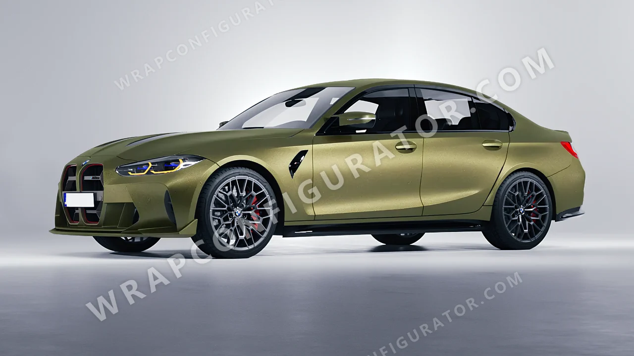 Green BMW M3 CS 2023 wrapped in Inozetek Dynamic PPF Titanium Green DPPF817