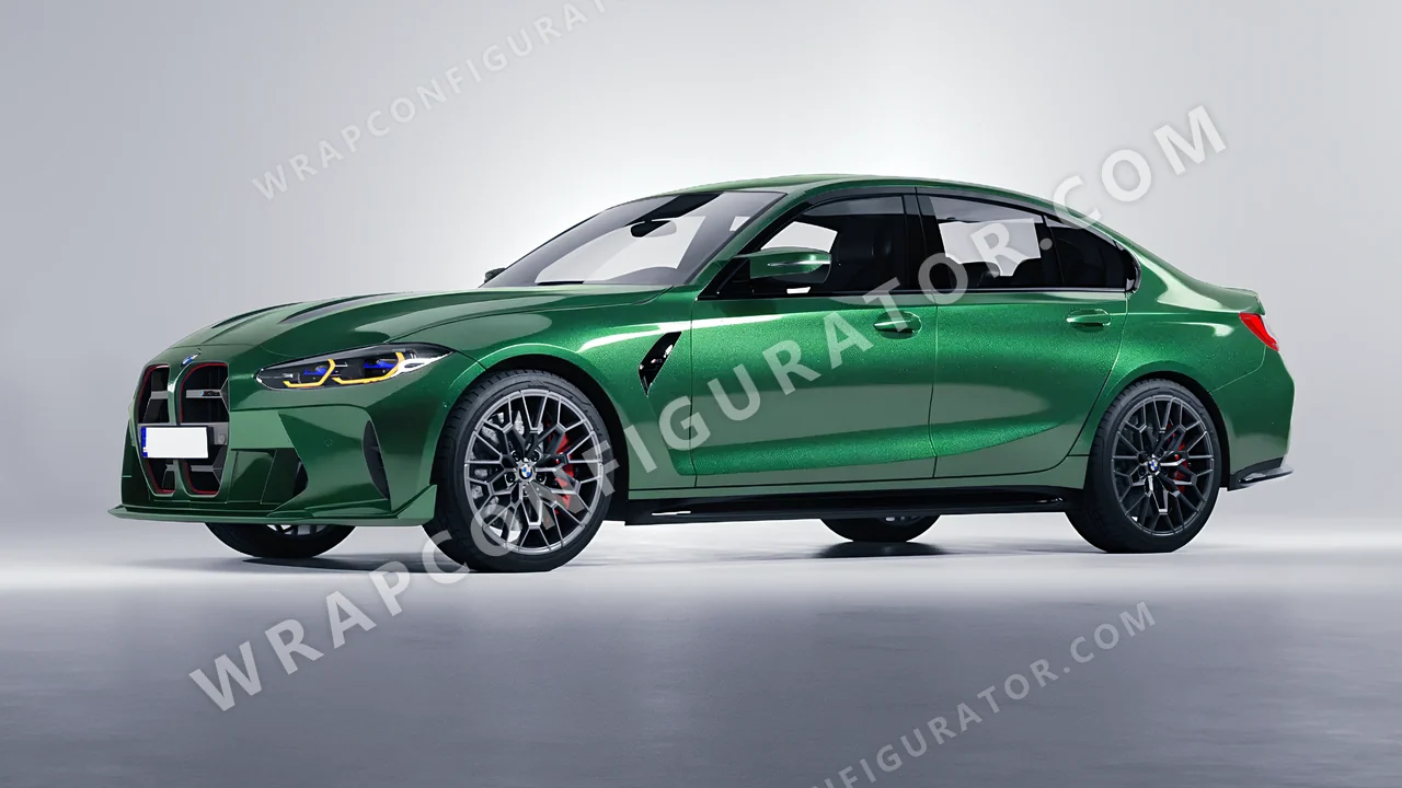Green BMW M3 CS 2023 wrapped in KPMF Envious Green K75407