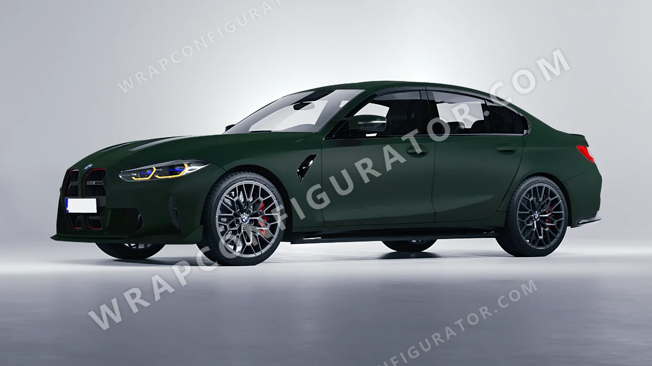 Green BMW M3 CS 2023 wrapped in KPMF Frozen Emerald Matt K75577