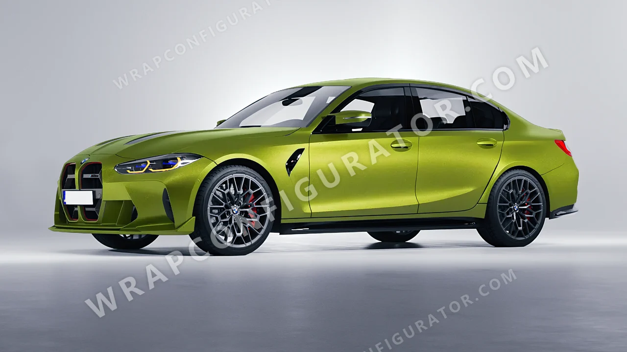 Green BMW M3 CS 2023 wrapped in KPMF Matt Viper Green K75542