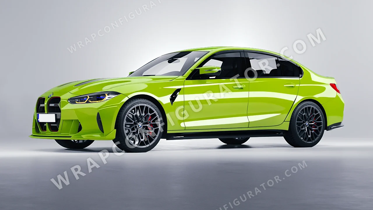 Green BMW M3 CS 2023 wrapped in KPMF Surge Green K75438