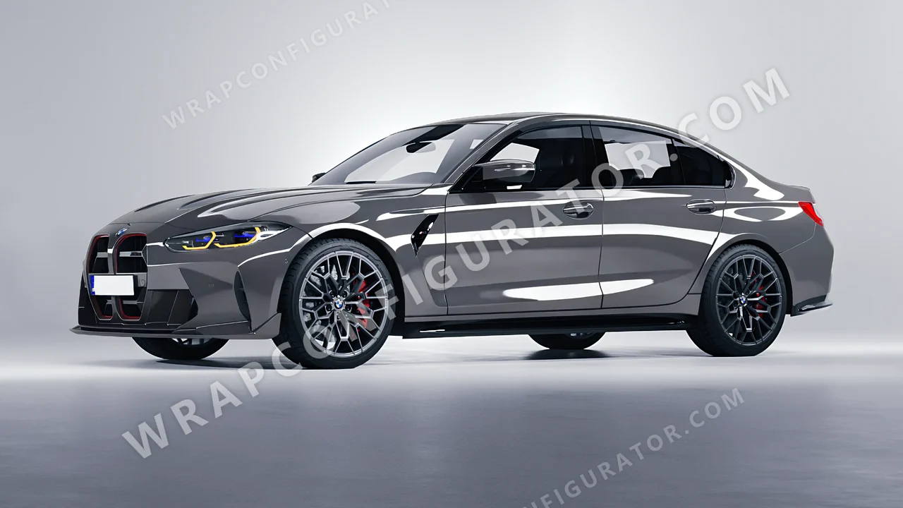 Grey BMW M3 CS 2023 wrapped in 3M Gloss Storm Gray G31