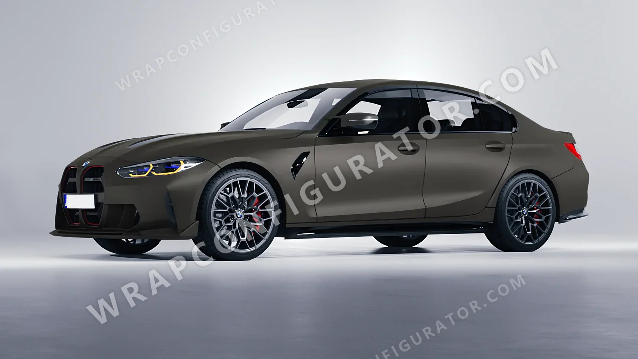 Grey BMW M3 CS 2023 wrapped in 3M Matte Charcoal Metallic M211