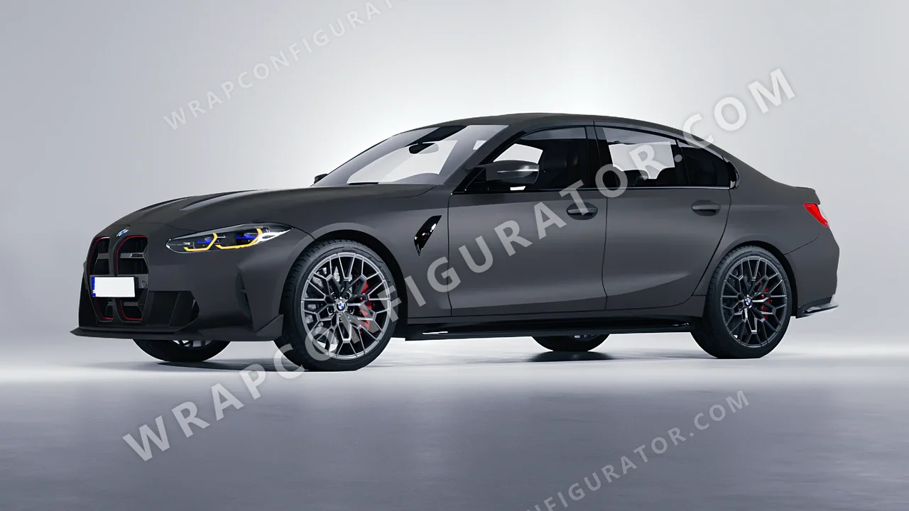 Grey BMW M3 CS 2023 wrapped in 3M Matte Dark Gray M261