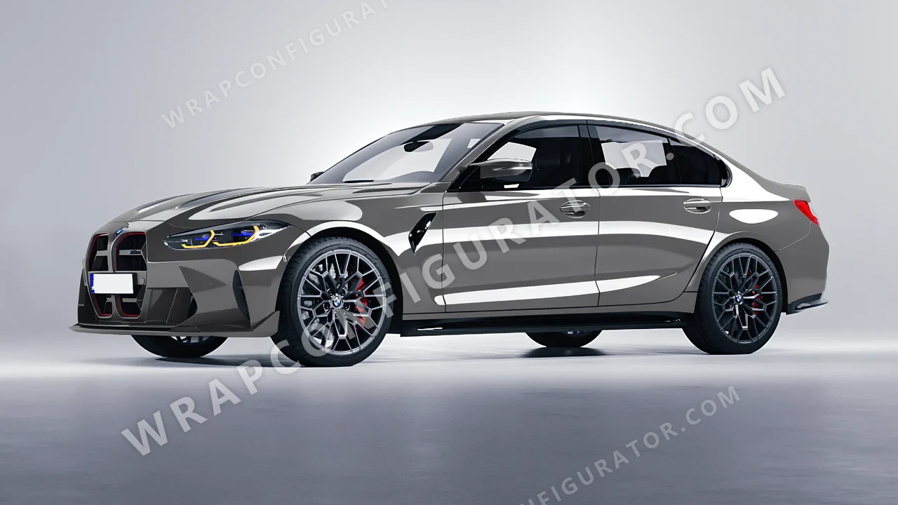 Grey BMW M3 CS 2023 wrapped in 3M Nardo Gray HG61