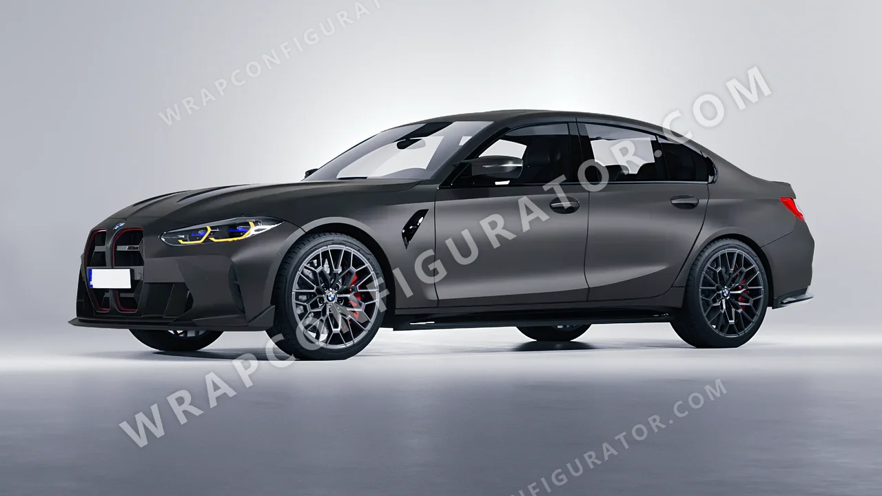 Grey BMW M3 CS 2023 wrapped in 3M Satin Dark Gray S261