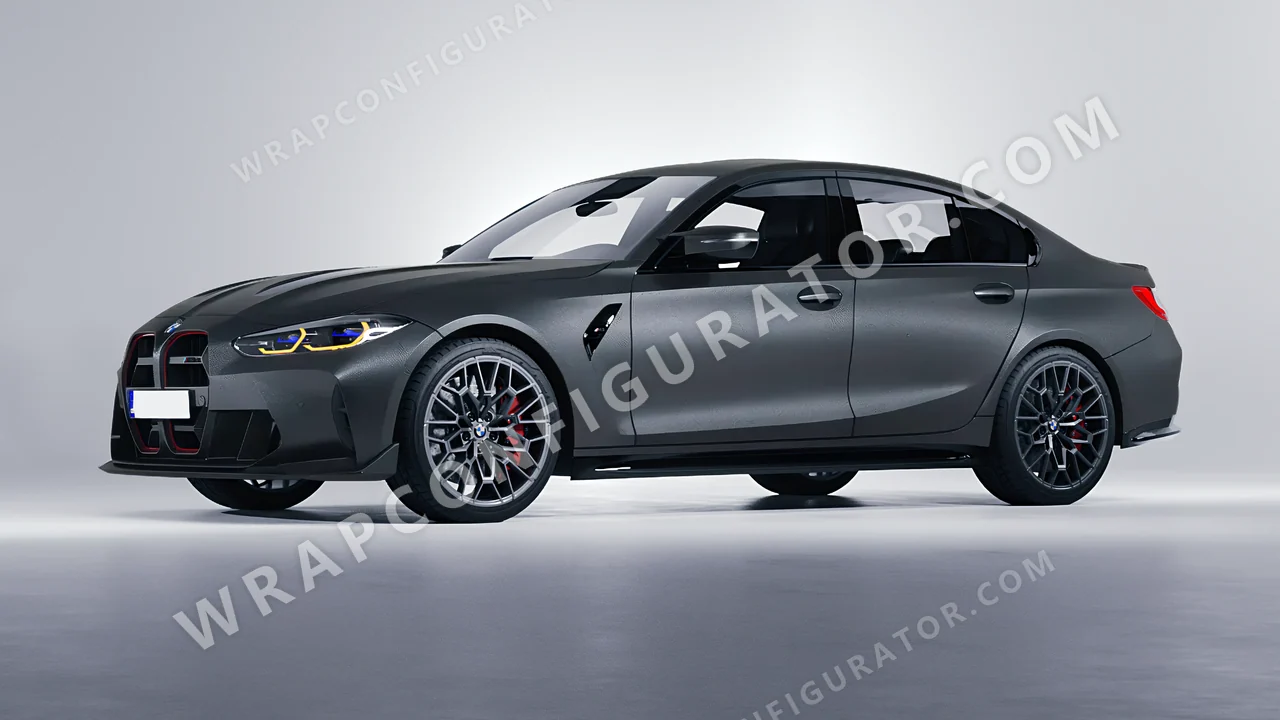 Grey BMW M3 CS 2023 wrapped in Avery Dennison Anthracite SW900-858-M