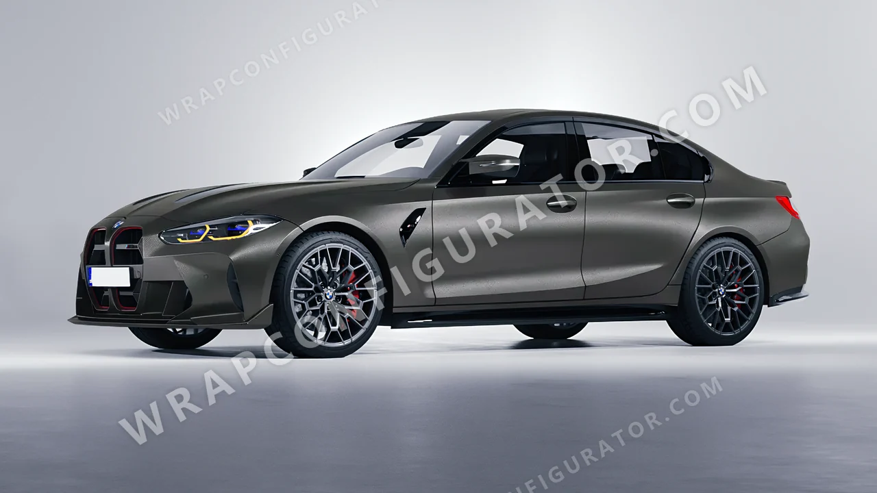 Grey BMW M3 CS 2023 wrapped in Avery Dennison Dark Grey SW900-854-M