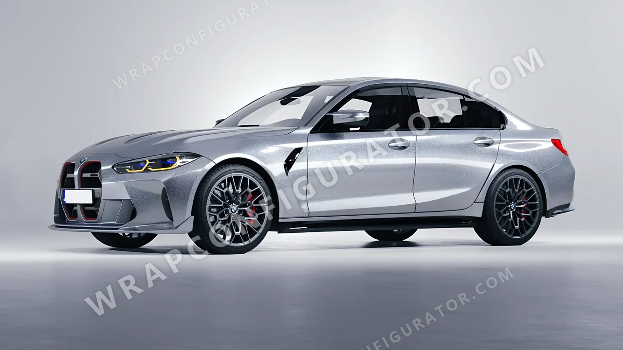 Grey BMW M3 CS 2023 wrapped in Avery Dennison Quick Silver SW900-816-M