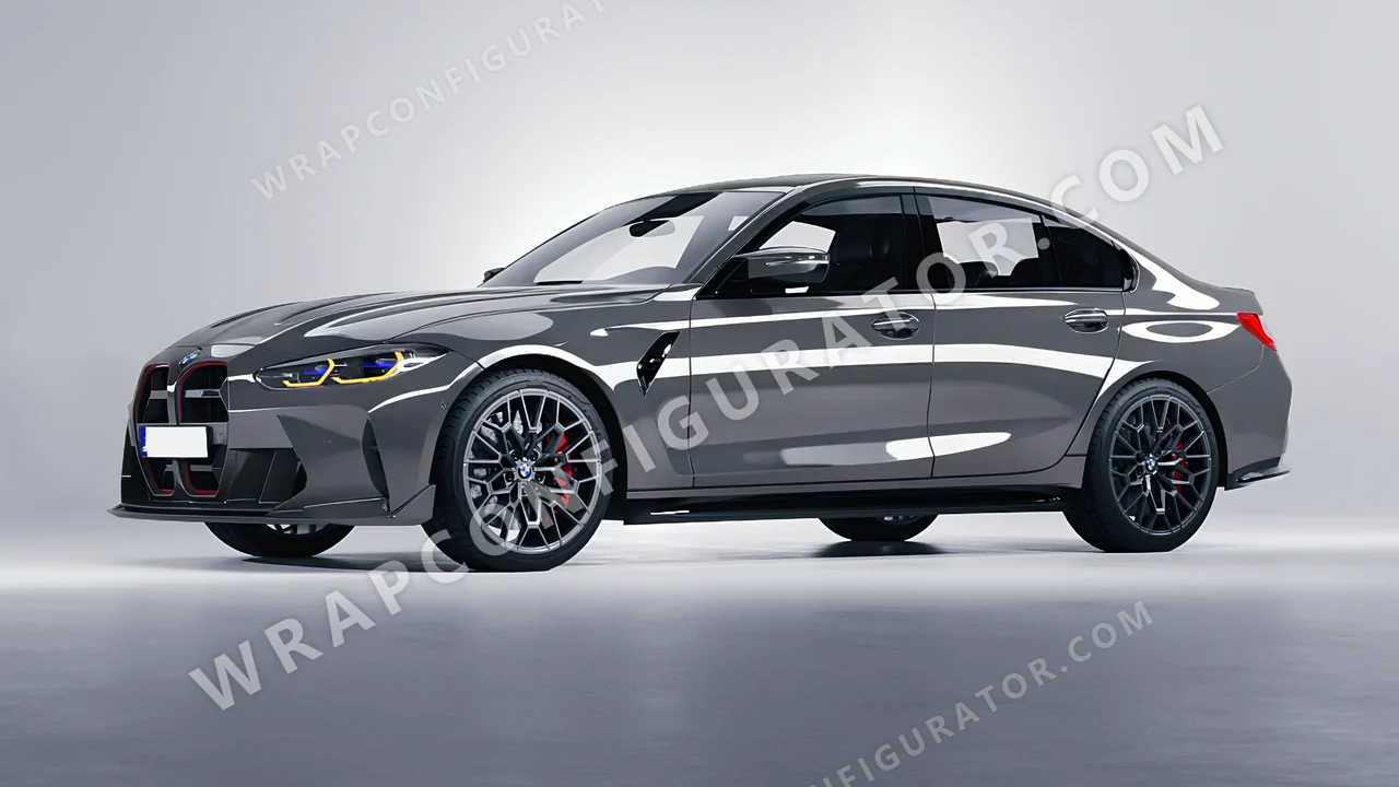 Grey BMW M3 CS 2023 wrapped in Avery Dennison Rock Grey SW900-821-O