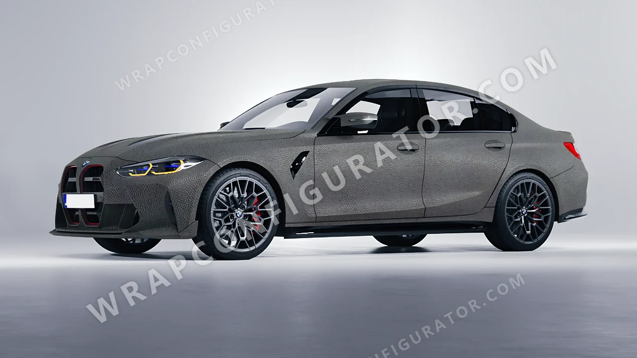 Grey BMW M3 CS 2023 wrapped in Avery Dennison Rugged Bedrock Grey SW900-824-X