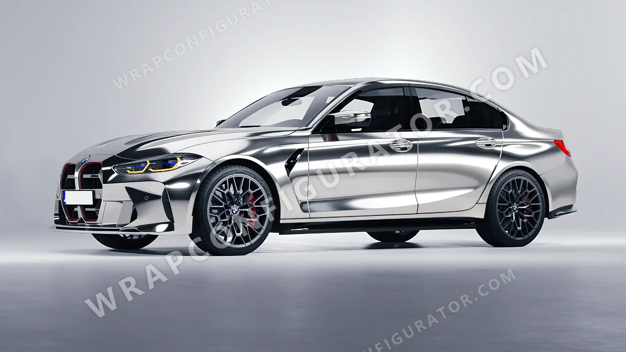 Grey BMW M3 CS 2023 wrapped in Avery Dennison Silver SF100-843-S