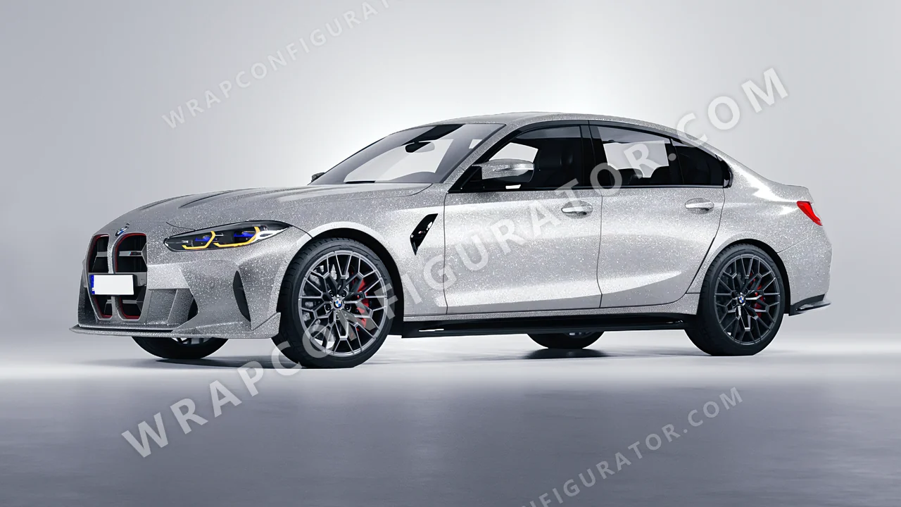 Grey BMW M3 CS 2023 wrapped in Avery Dennison Silver SW900-878-D
