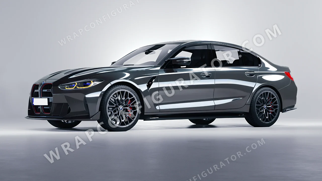 Grey BMW M3 CS 2023 wrapped in Colourshield PPF by HyperPro Shark Gray HGF102-P