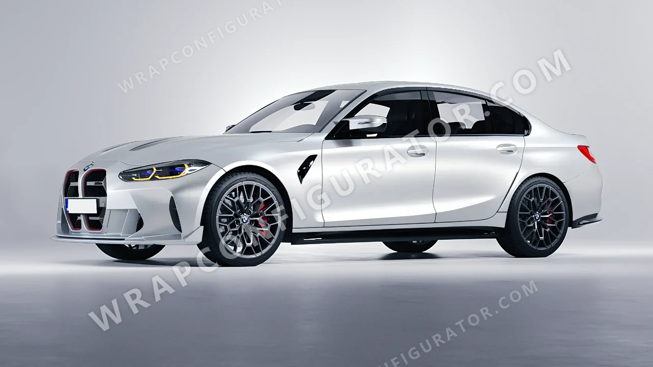 Grey BMW M3 CS 2023 wrapped in Inozetek Dynamic PPF Silver DPPF803