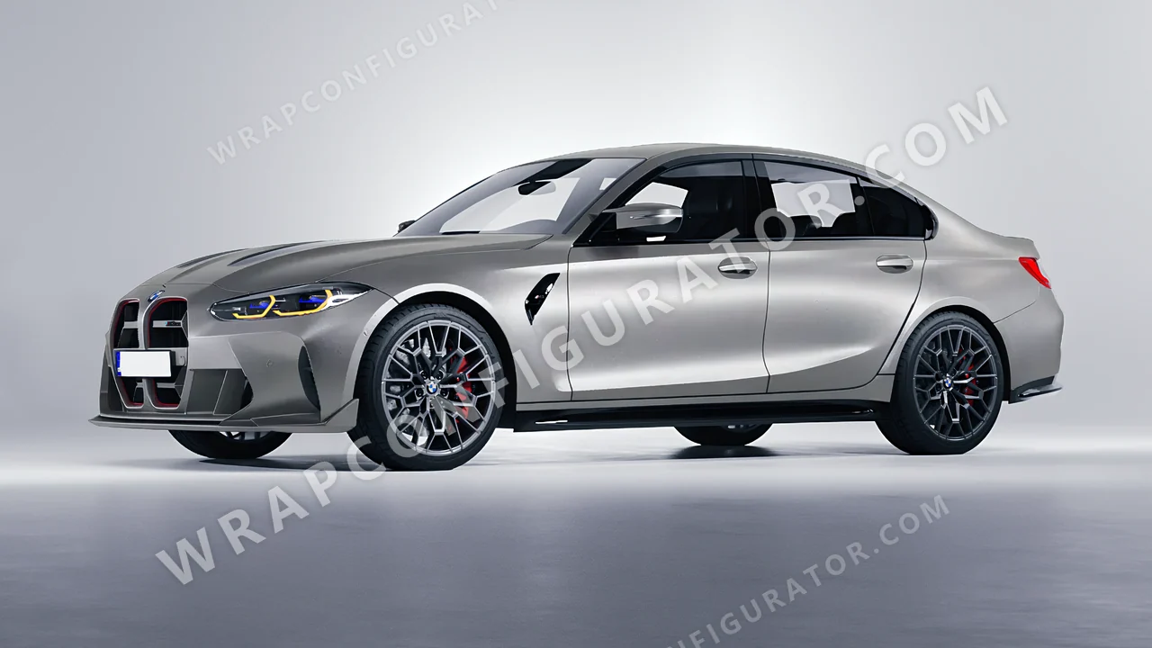 Grey BMW M3 CS 2023 wrapped in Inozetek Dynamic PPF Silver DPPF808