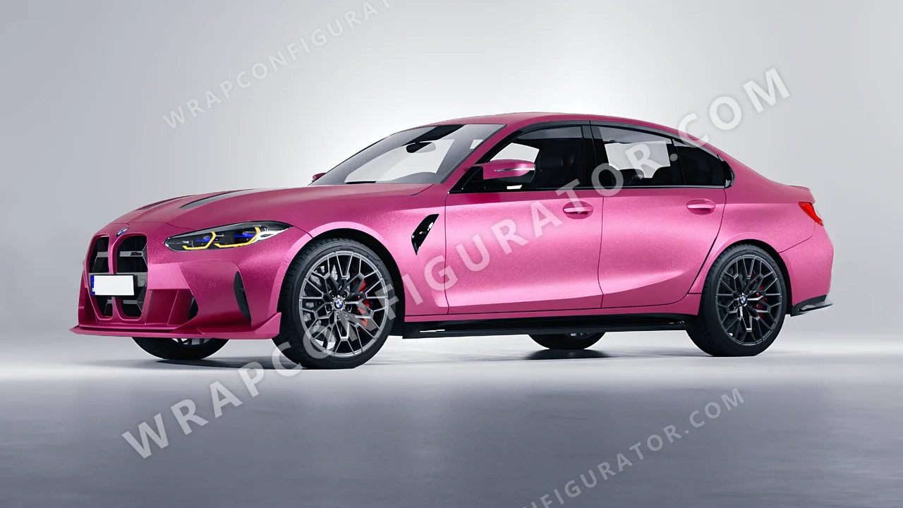 Grey BMW M3 CS 2023 wrapped in KPMF Matt Iced Pink Titanium K75504