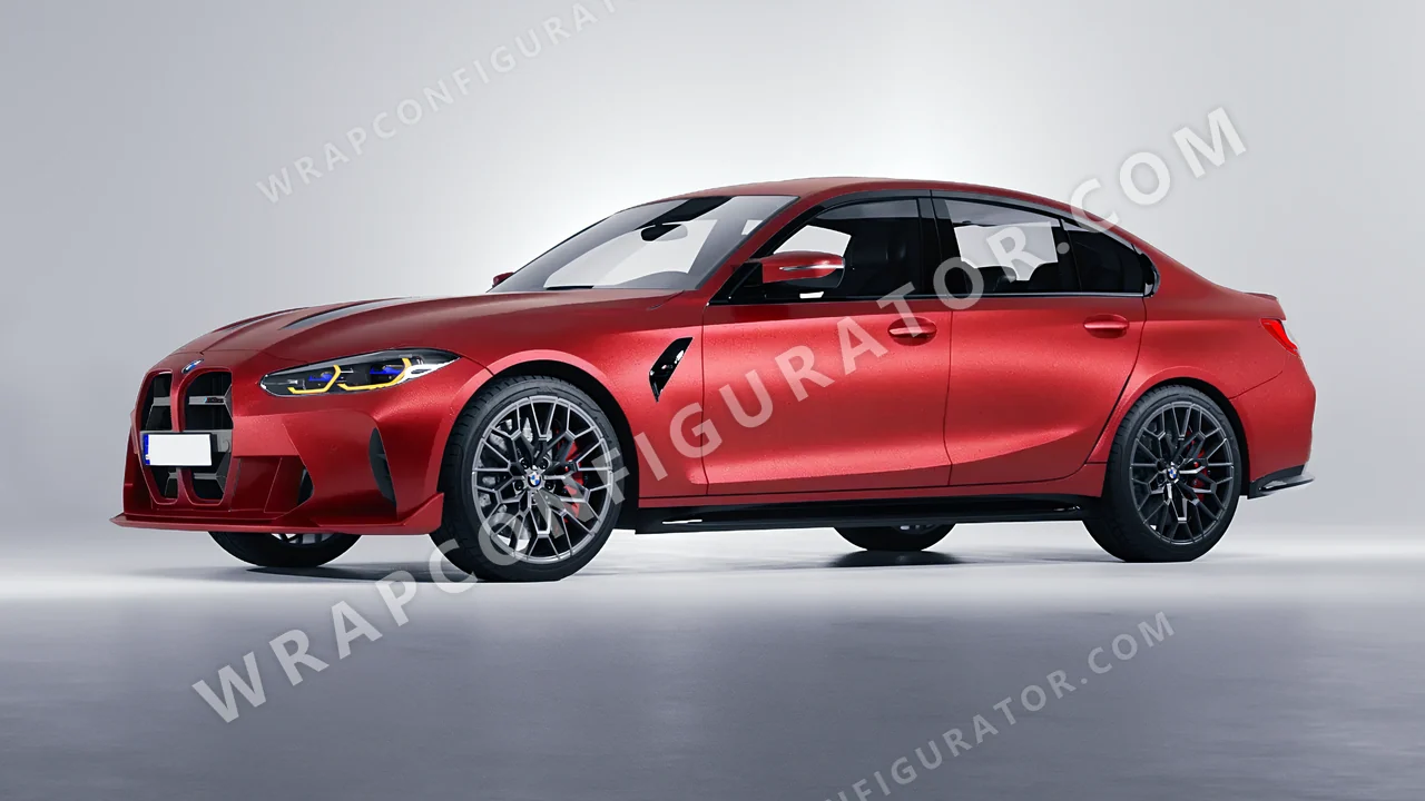 Grey BMW M3 CS 2023 wrapped in KPMF Matt Iced Red Titanium K75506