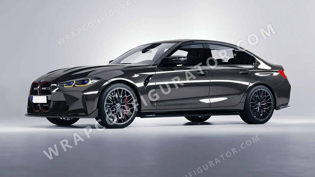 Grey BMW M3 CS 2023 wrapped in ORACAL Charcoal 970RA-937G