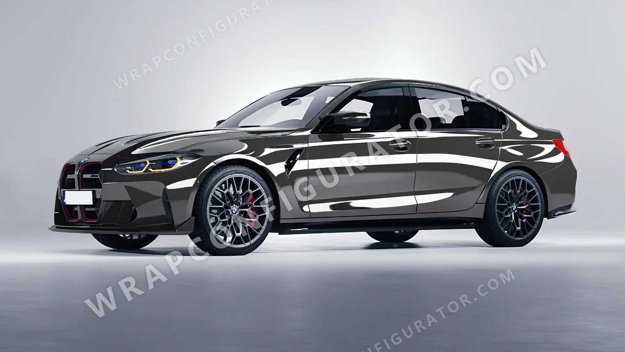 Grey BMW M3 CS 2023 wrapped in ORACAL Dark Grey 970RA-073G