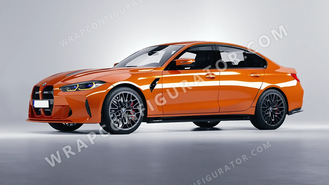 Orange BMW M3 CS 2023 wrapped in 3M Gloss Burnt Orange G14