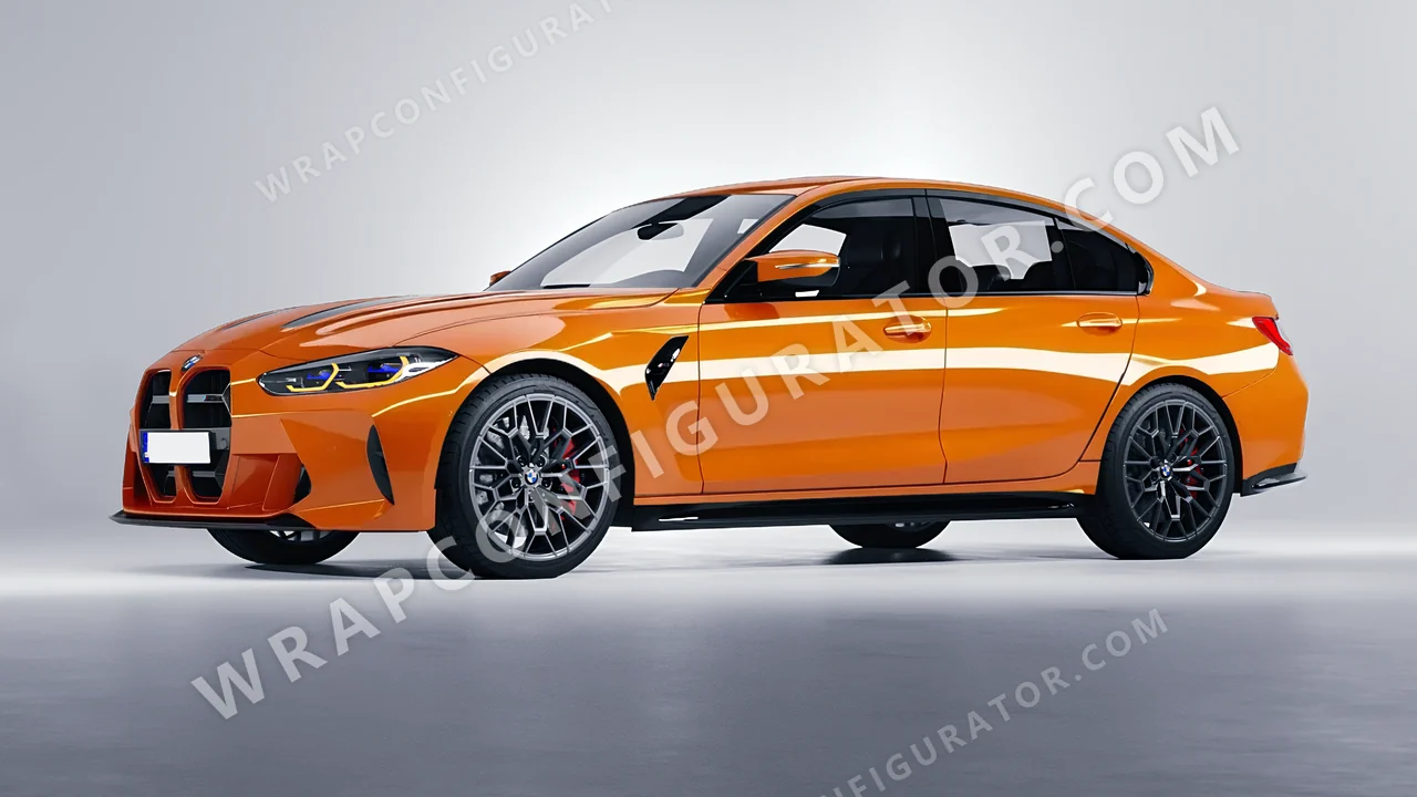 Orange BMW M3 CS 2023 wrapped in 3M Gloss Deep Orange G24