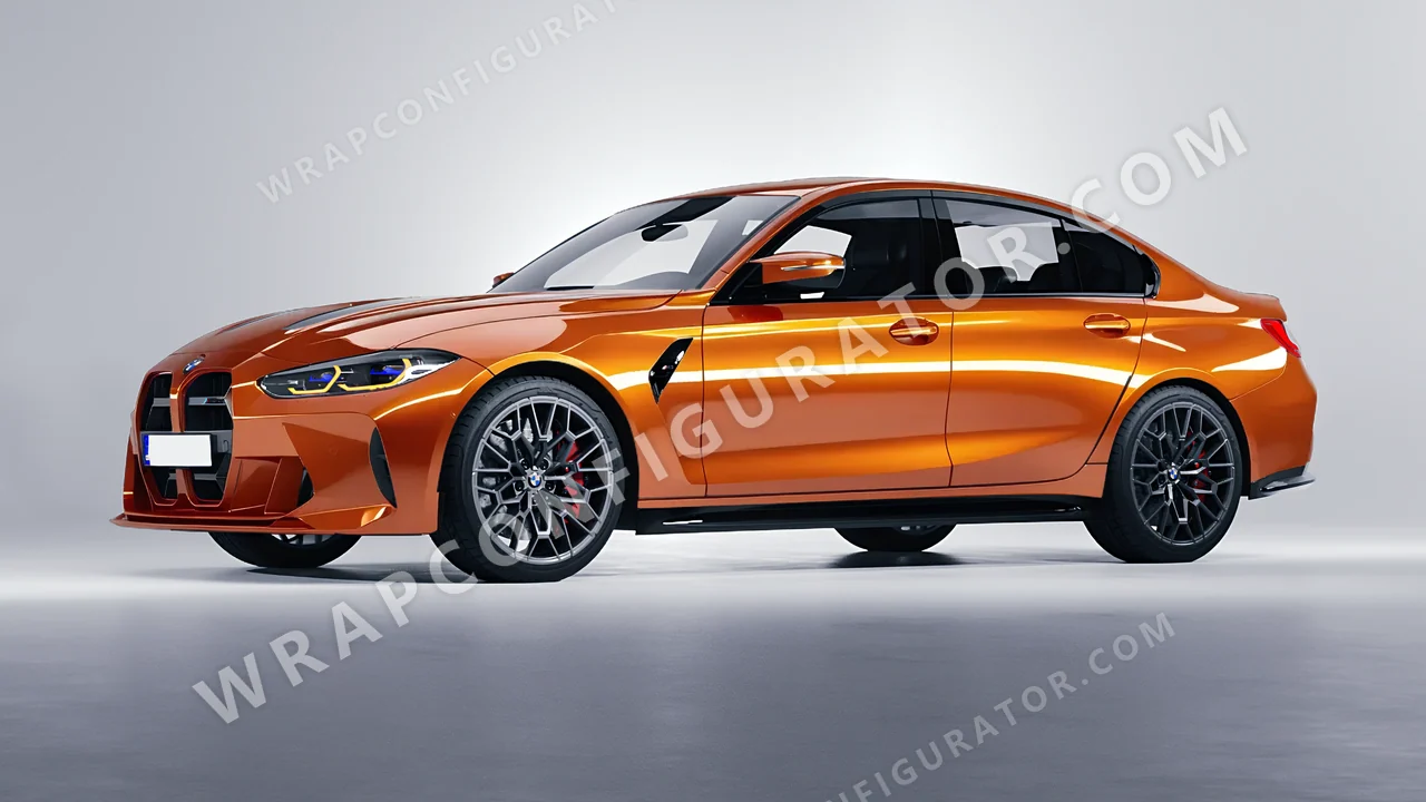 Orange BMW M3 CS 2023 wrapped in 3M Gloss Liquid Copper G344