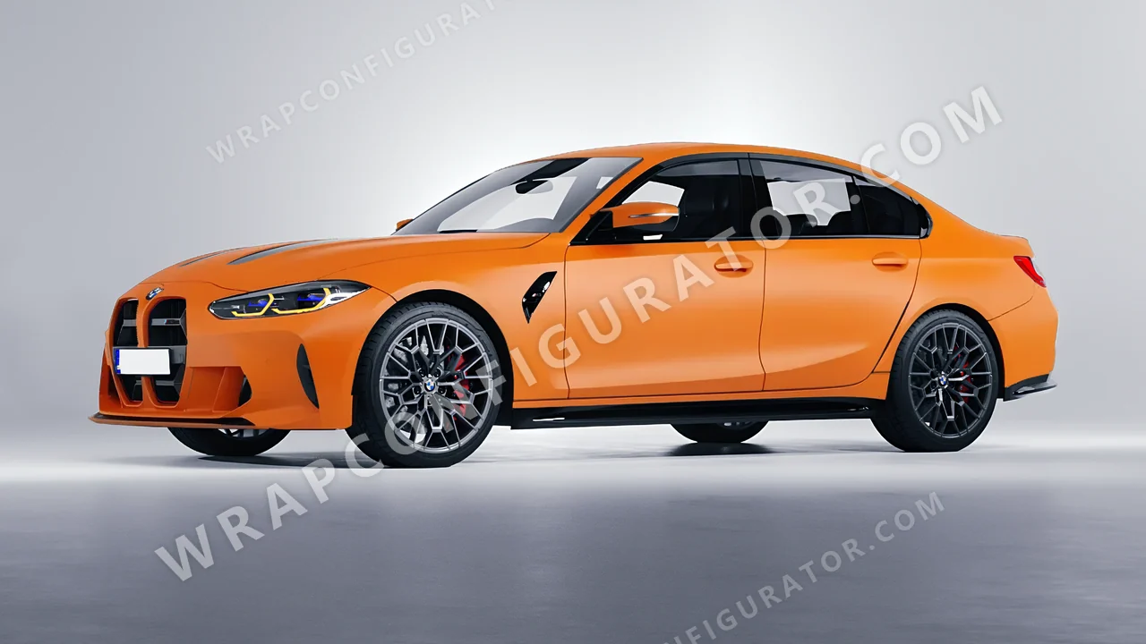 Orange BMW M3 CS 2023 wrapped in Avery Dennison Orange SW900-321-O