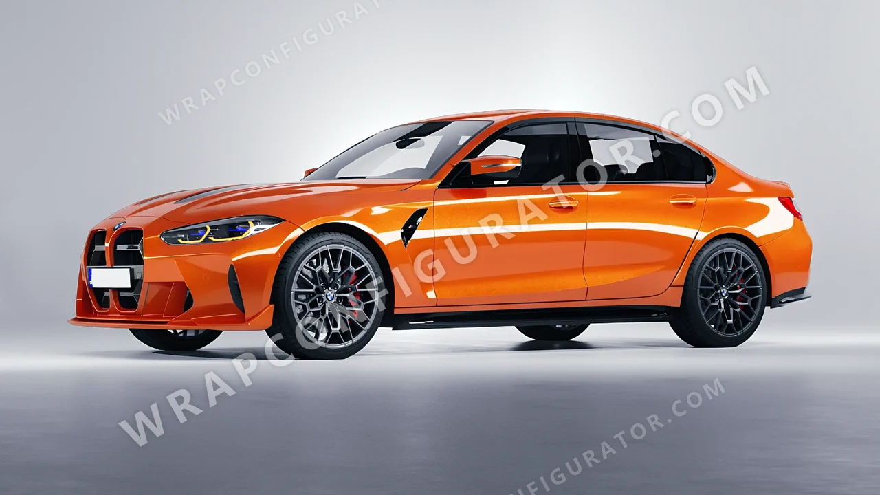 Orange BMW M3 CS 2023 wrapped in Colourshield PPF by HyperPro Bright Orange HGM76-P