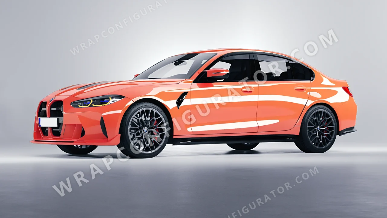 Orange BMW M3 CS 2023 wrapped in Colourshield PPF by HyperPro Retro Orange HGF64-P