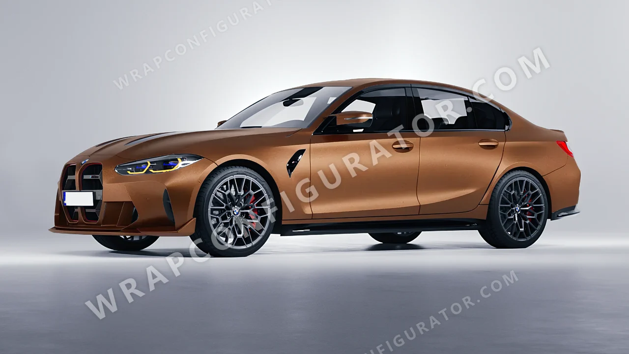 Orange BMW M3 CS 2023 wrapped in KPMF Matt Anodised Bronze K75549