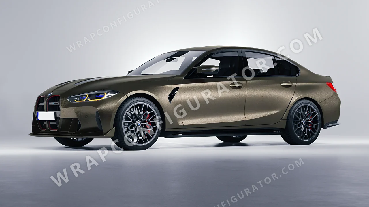 Orange BMW M3 CS 2023 wrapped in KPMF Matt Nero Flare K75556