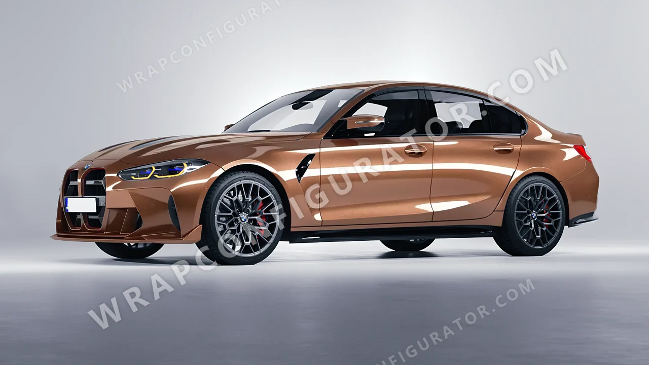 Orange BMW M3 CS 2023 wrapped in ORACAL Bronze Antique 970RA-921G