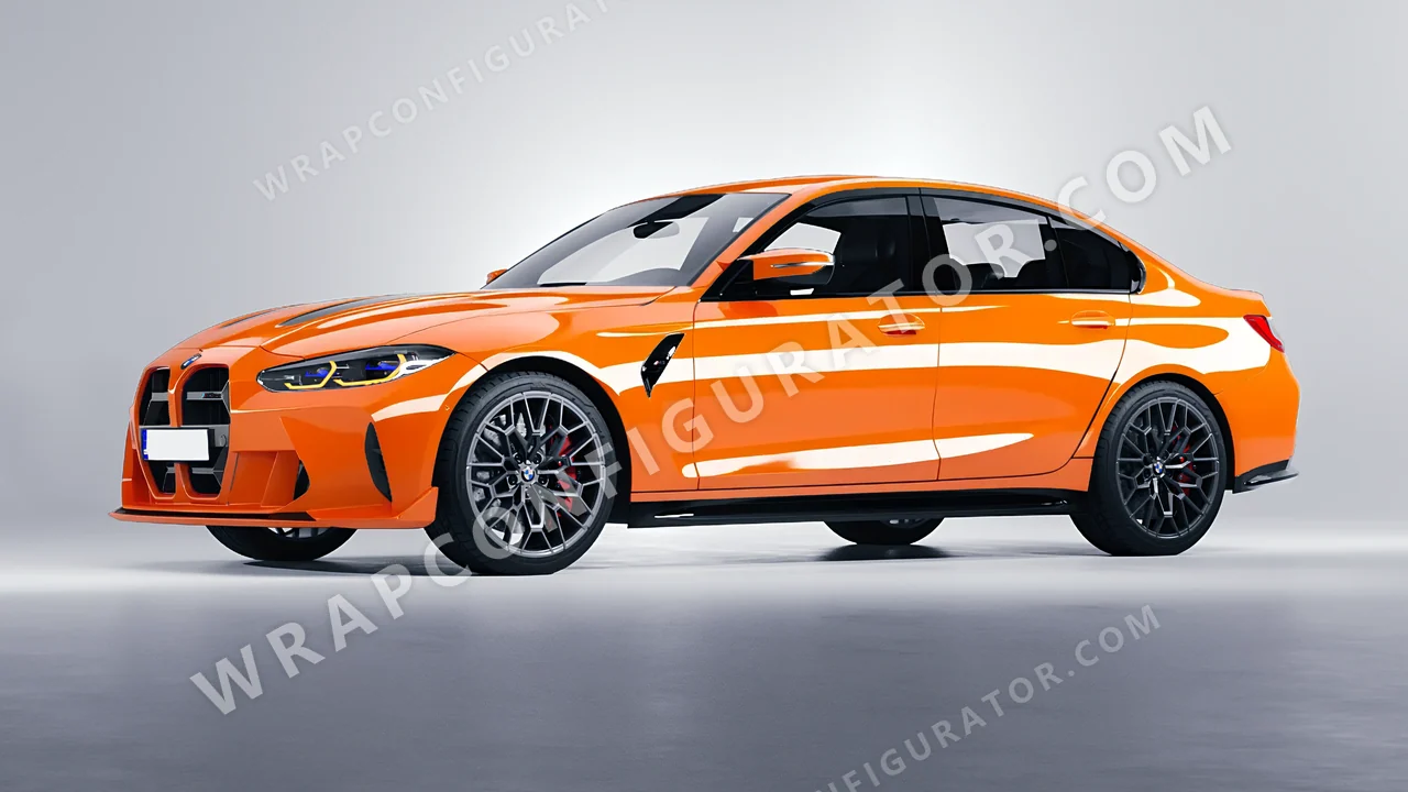 Orange BMW M3 CS 2023 wrapped in ORACAL Daggi Orange 970RA-363G