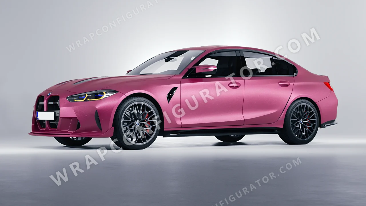 Pink BMW M3 CS 2023 wrapped in Avery Dennison Pink SW900-520-M