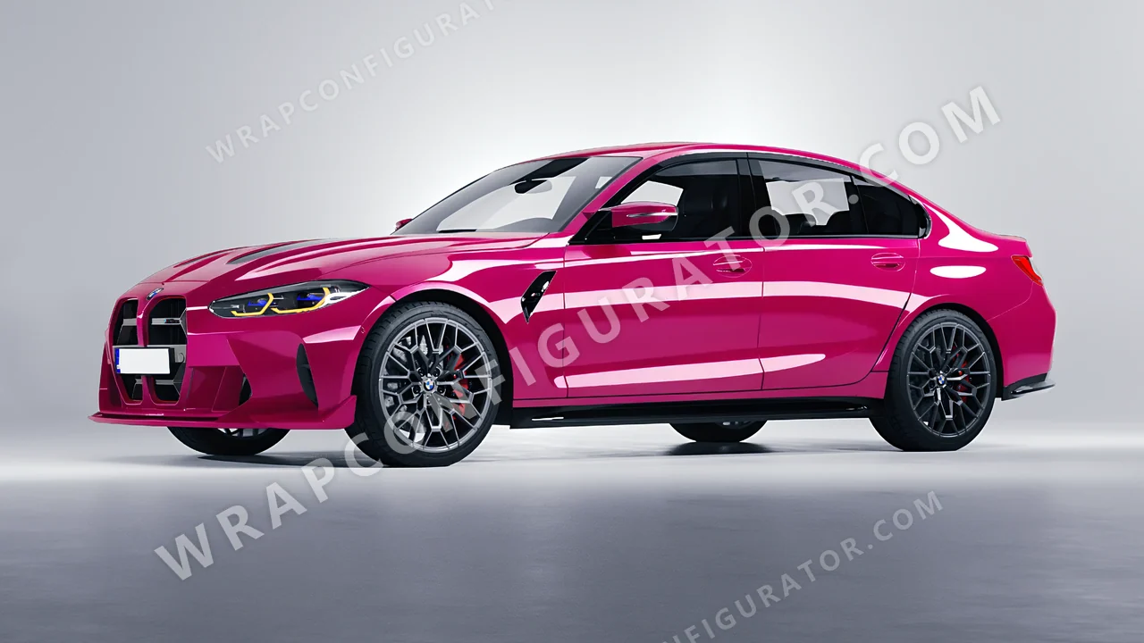 Pink BMW M3 CS 2023 wrapped in Colourshield PPF by HyperPro Deep Pink HGF60-P