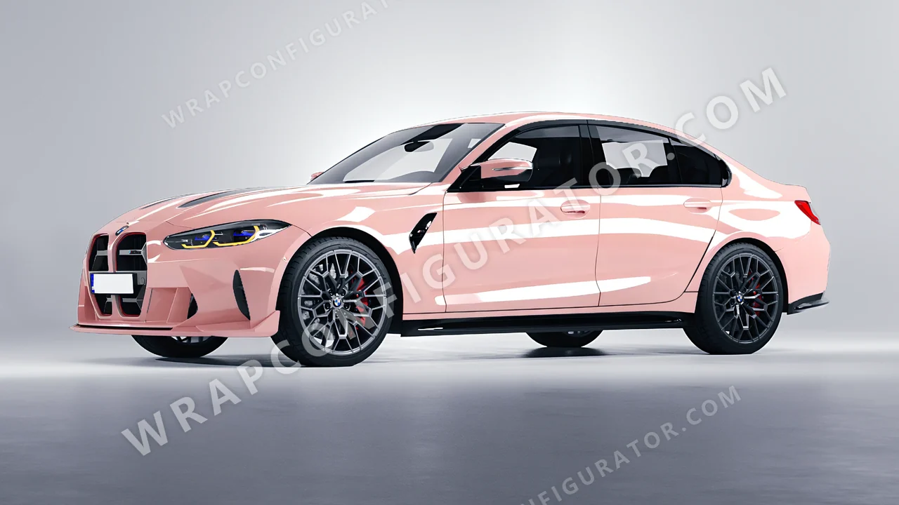 Pink BMW M3 CS 2023 wrapped in Inozetek Dynamic PPF Dusty Pink DPPF942