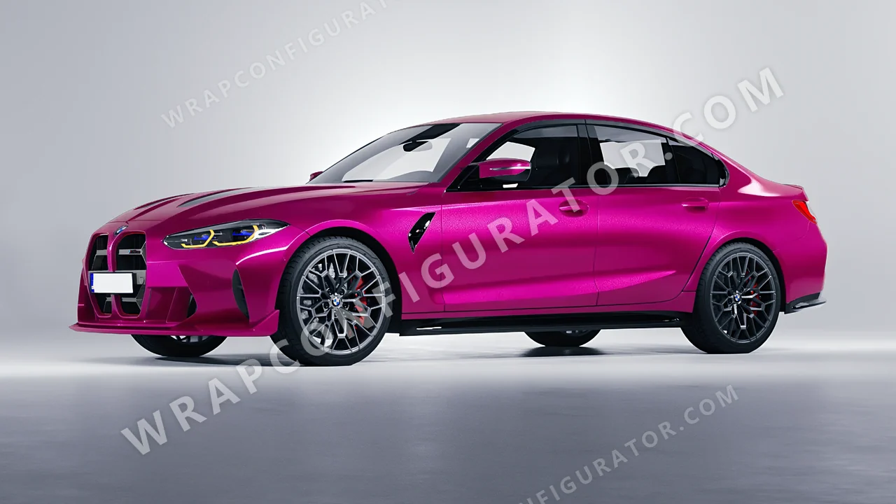 Pink BMW M3 CS 2023 wrapped in KPMF Cosmos Pink K75410