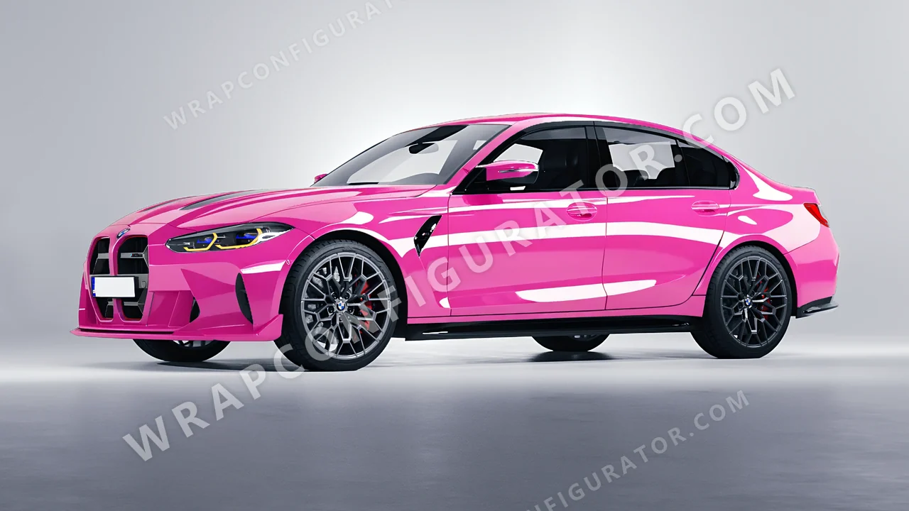 Pink BMW M3 CS 2023 wrapped in ORACAL Soft Pink 970RA-045G