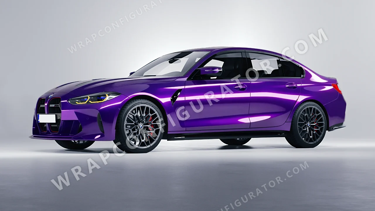 Purple BMW M3 CS 2023 wrapped in 3M Gloss Plum Explosion GP258