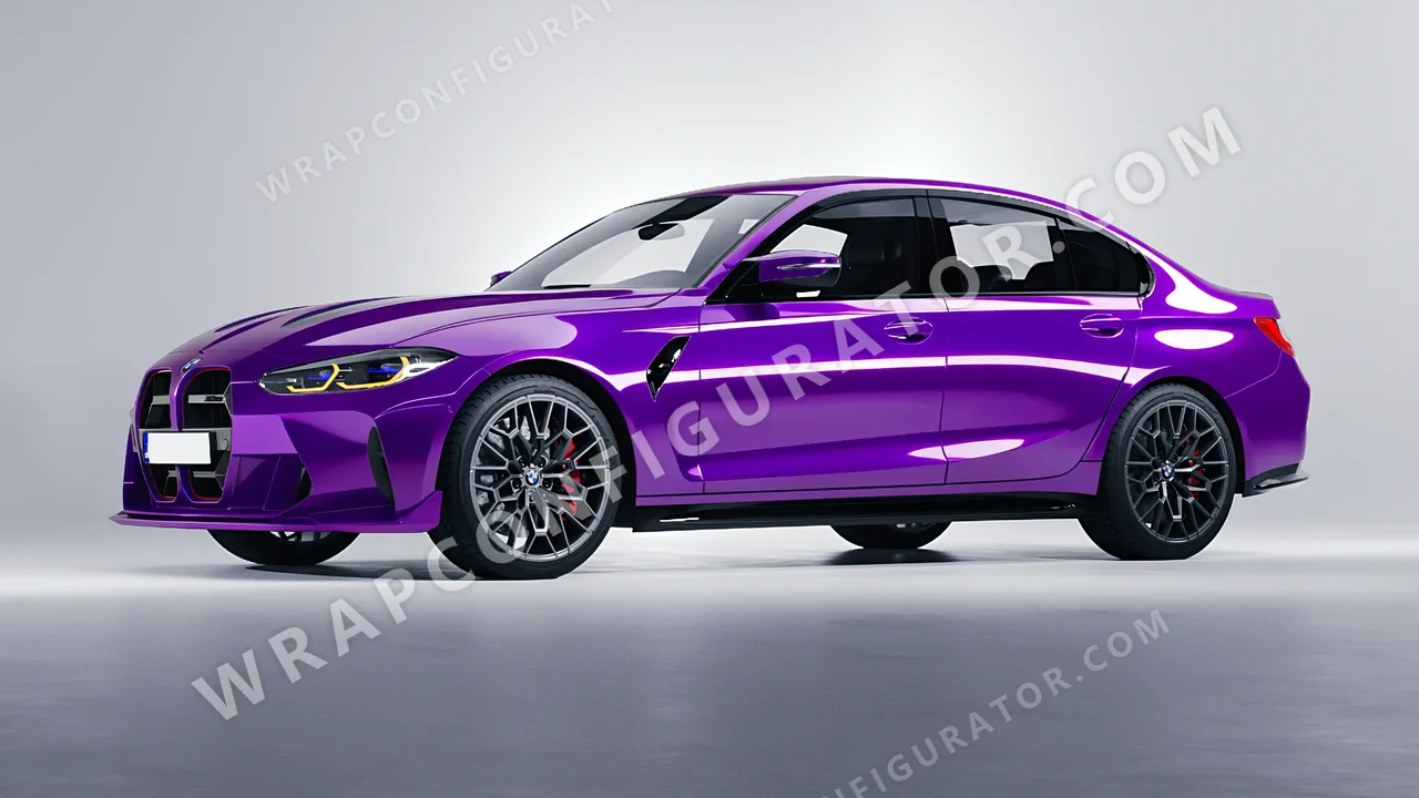 Purple BMW M3 CS 2023 wrapped in 3M Plum Explosion 2.0 HGP258