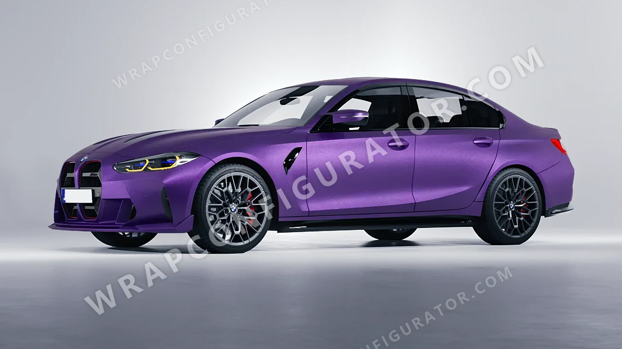 Purple BMW M3 CS 2023 wrapped in Avery Dennison Purple SW900-565-M