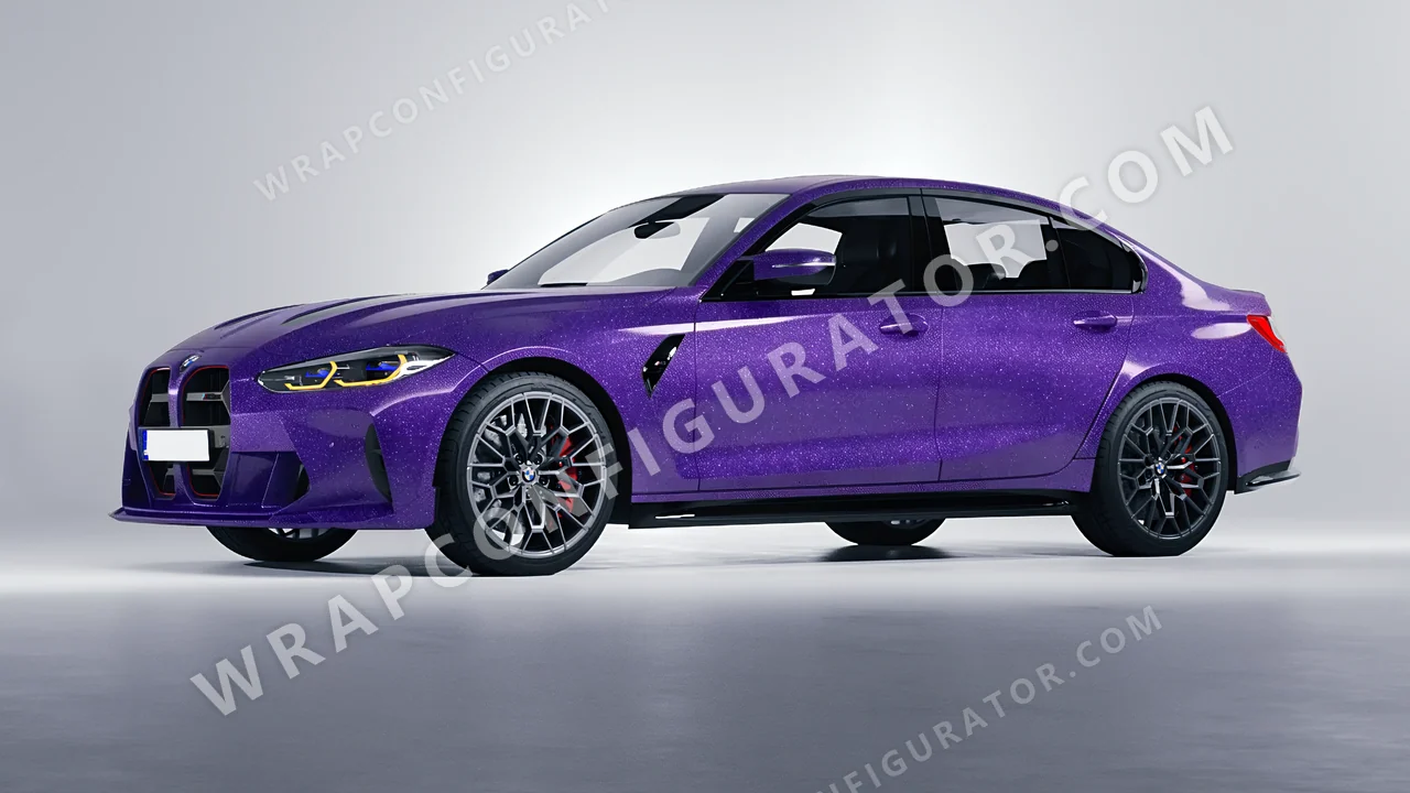 Purple BMW M3 CS 2023 wrapped in Avery Dennison Purple SW900-587-D