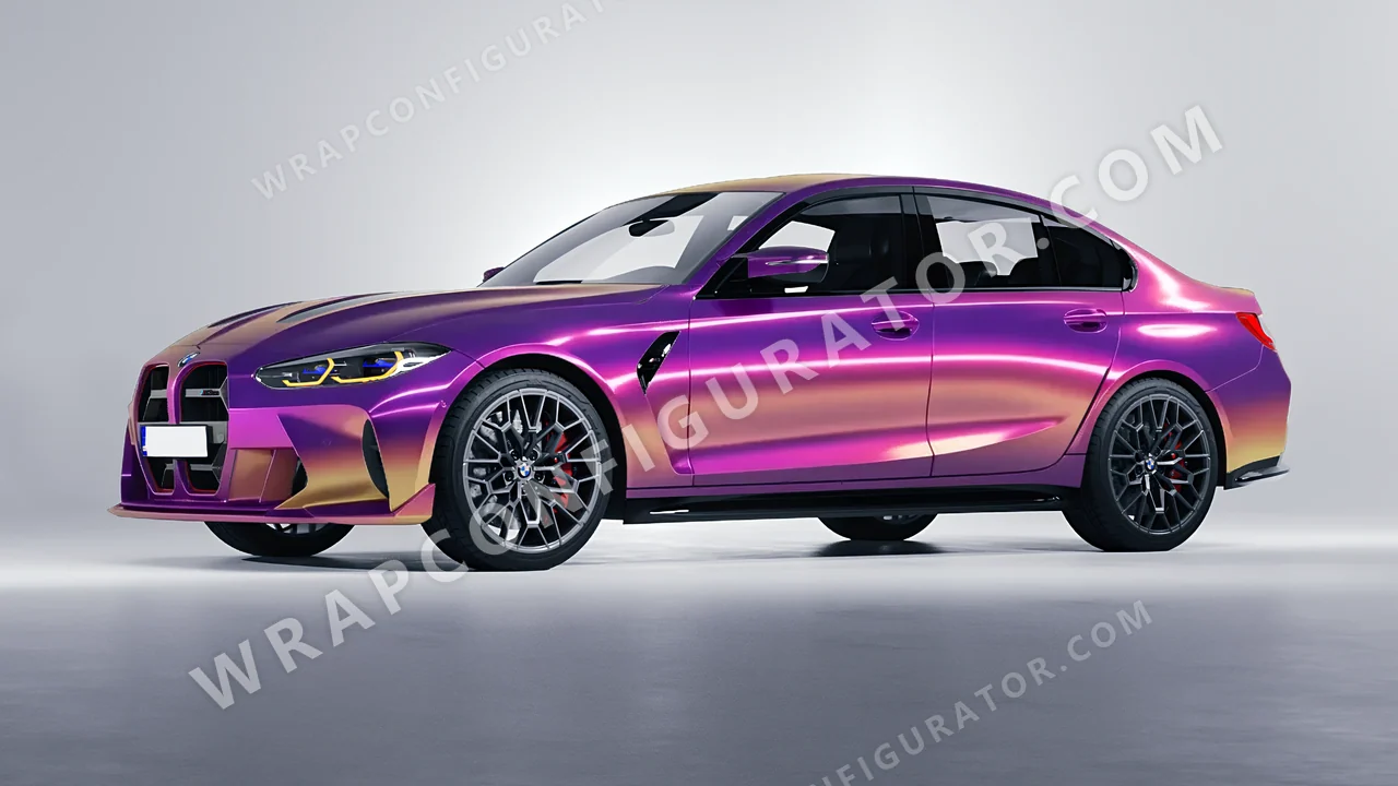 Purple BMW M3 CS 2023 wrapped in Colourshield PPF by HyperPro Afterglow Purple GB03-P